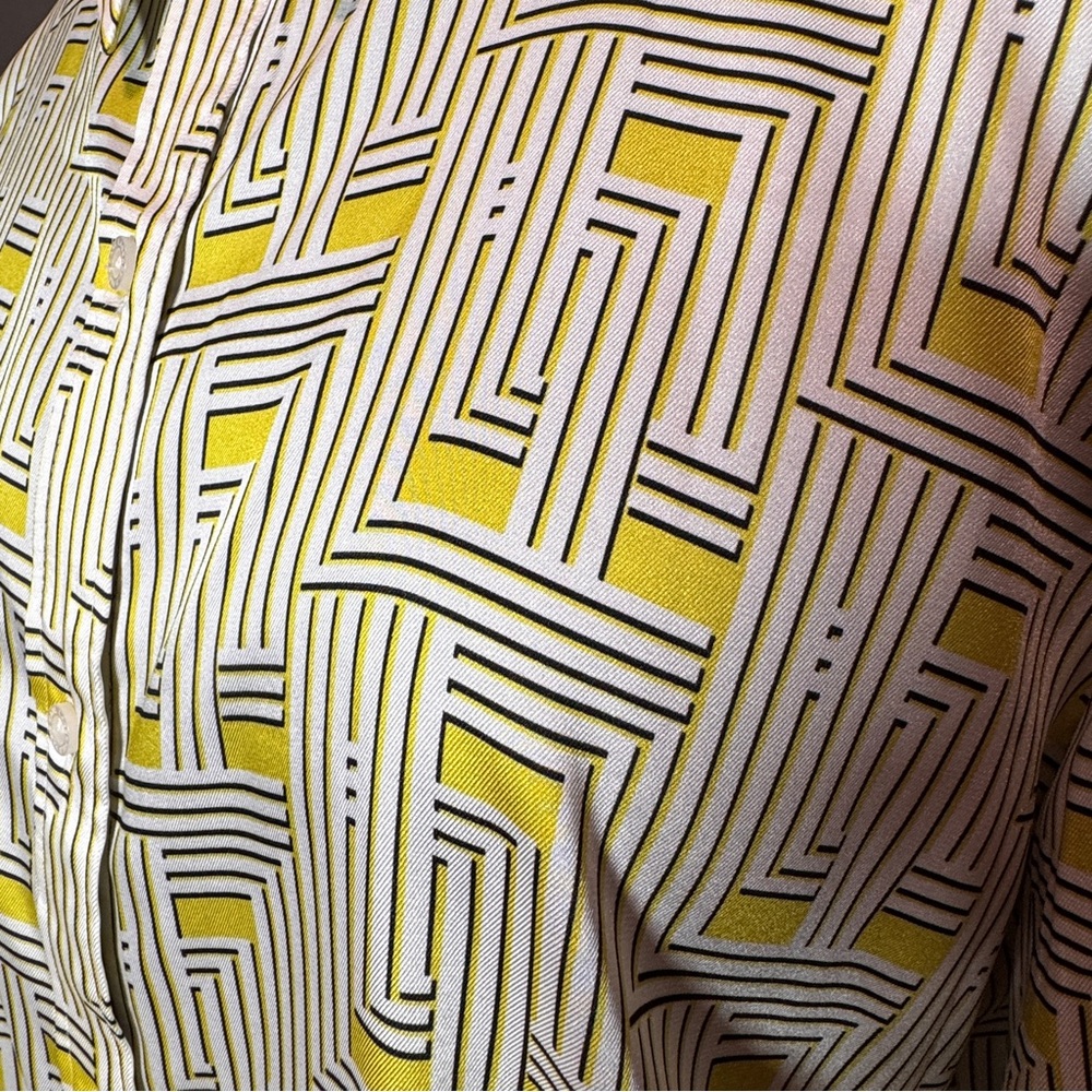 Karl Lagerfeld Women’s Geometric Button Up Blouse